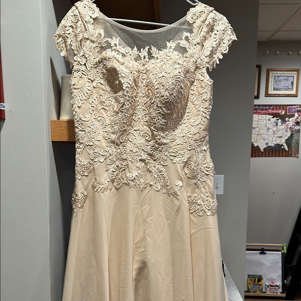 Mind ready Elegant Cream Lace Dress
